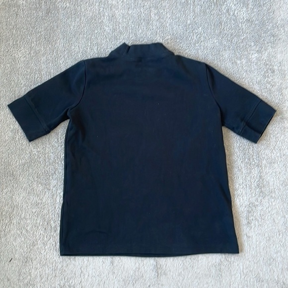 EC Zara Short Sleeve Mockneck Black Sweater - Size Small - Picture 2 of 3